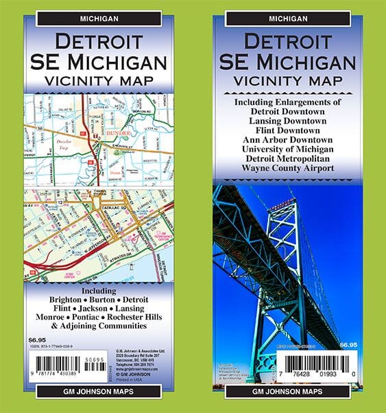 Detroit – Southeast Michigan, Michigan | GM Johnson carte pliée 