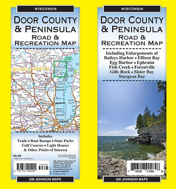 Door County, Wisconsin | GM Johnson carte pliée 