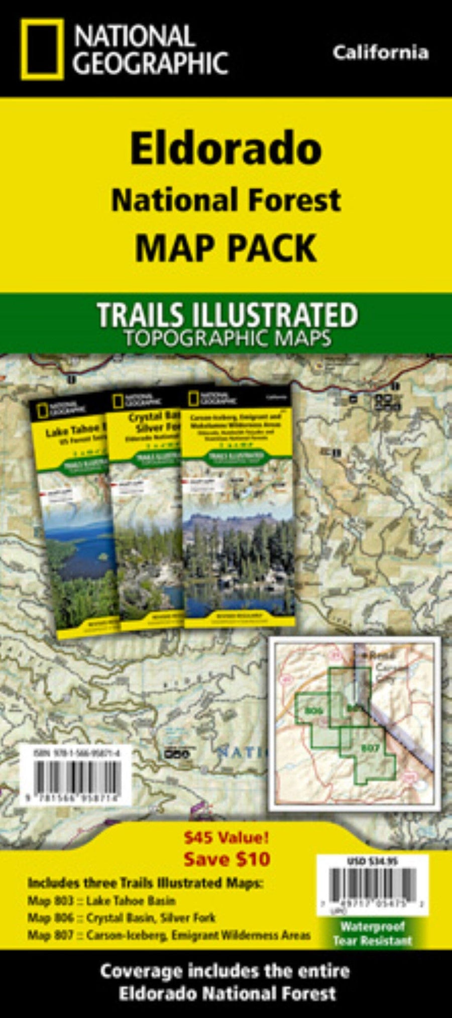 Eldorado National Forest [Map Pack Bundle] | National Geographic carte pliée 