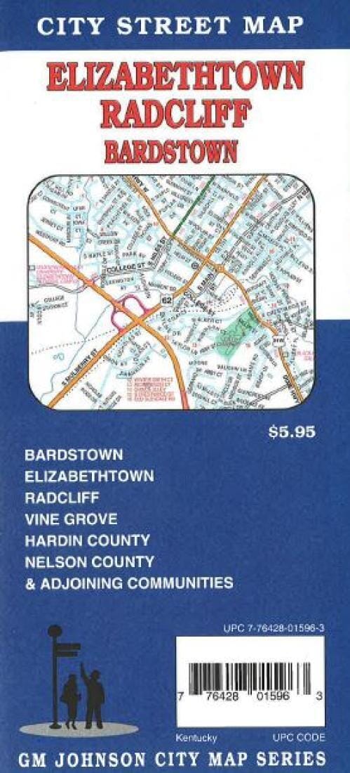 Elizabethtown - Radcliff - Bardstown and Vine Grove - Kentucky | GM Johnson Road Map 