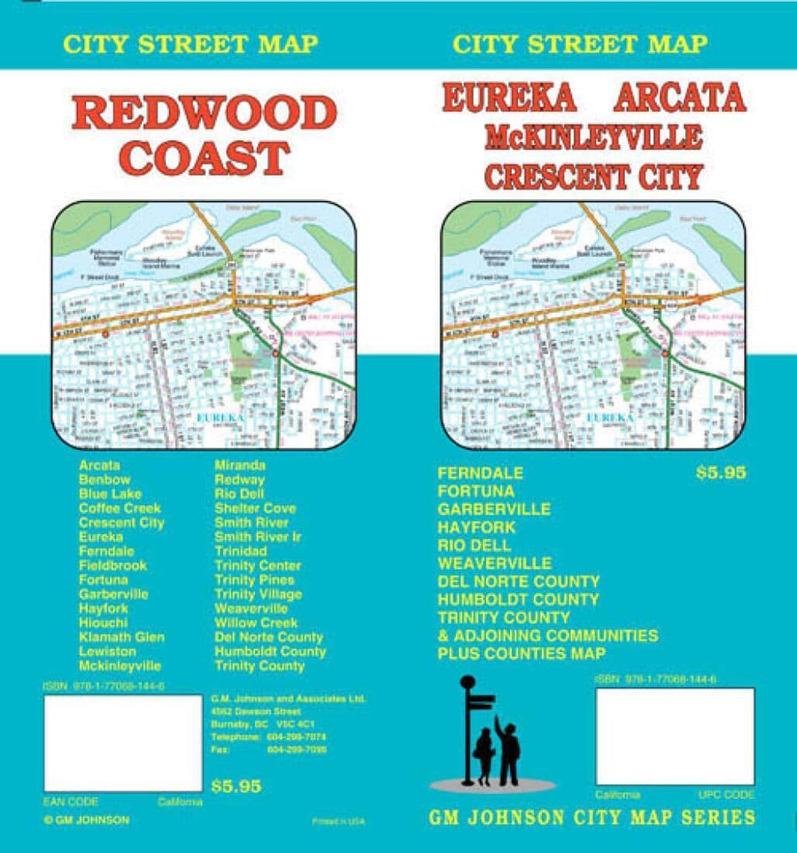 Eureka - Arcata - Crescent City and Redwood Coast - California | GM Johnson Road Map 
