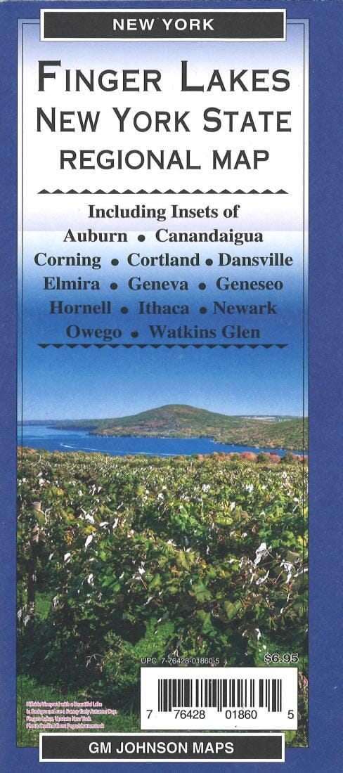 Finger Lakes, New York State Regional Map | GM Johnson Road Map 