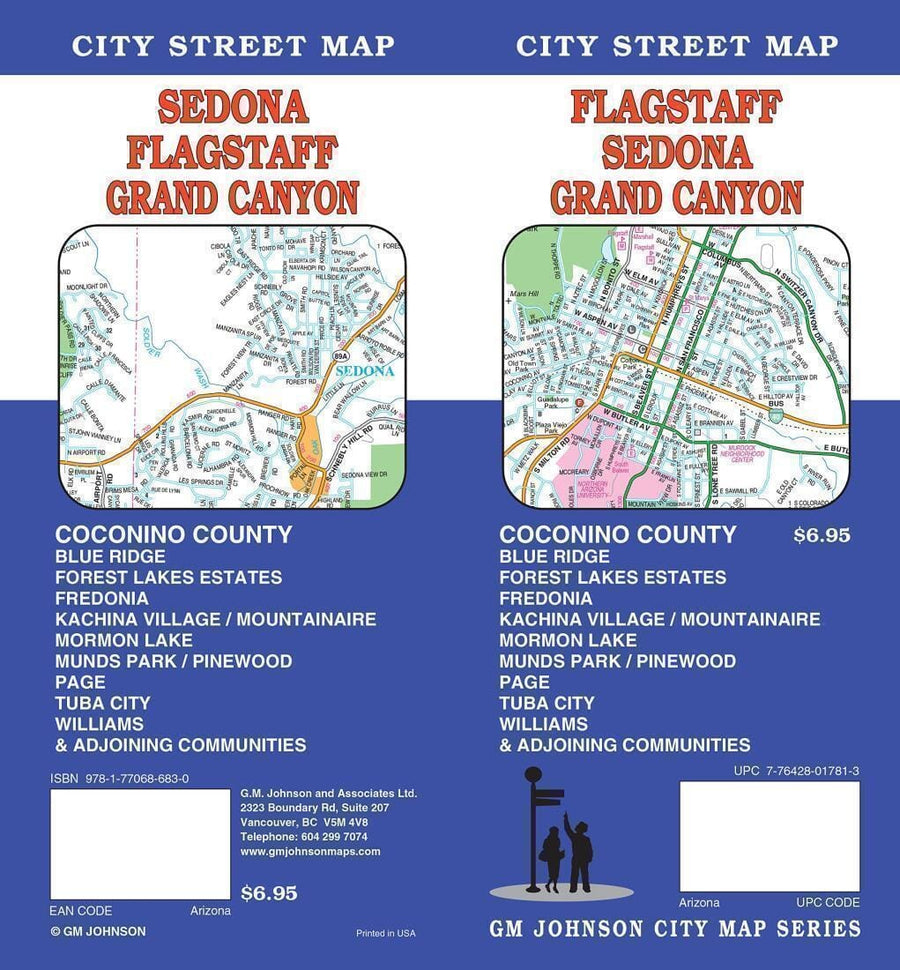 Flagstaff, Sedona And Grand Canyon, Arizona | GM Johnson Road Map 