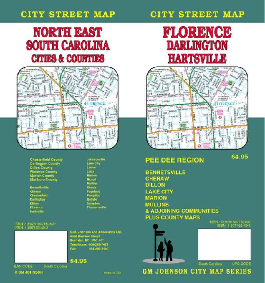 Florence - Darlington and Hartsville - South Carolina | GM Johnson Road Map 