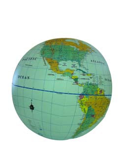 Globe gonflable de 40 cm - Monde politique (en anglais) | ITM globe ITM 