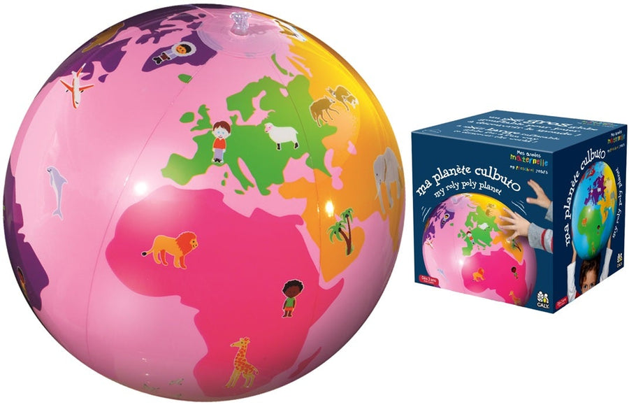 Globe gonflable rose de 38 cm - Ma planète culbuto (3 ans et +) | Calytoys globe Calytoys 