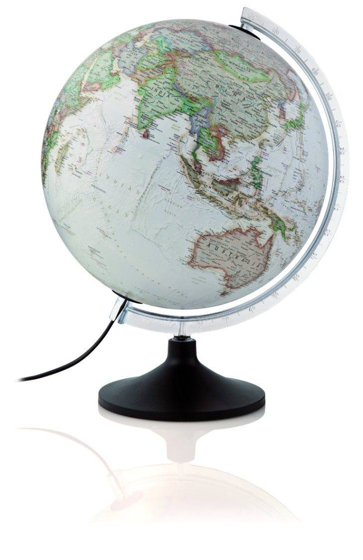 Globe lumineux "Carbon" de style antique - diamètre 30 cm, en anglais | National Geographic globe National Geographic 