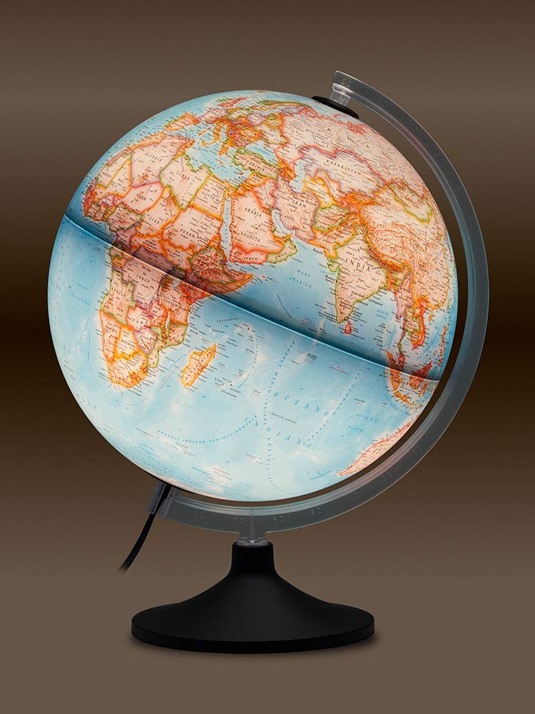 Globe non lumineux en anglais vision argent métalisé de Atmosphere dans  Globe Terrestre Marin sur Art déco marin