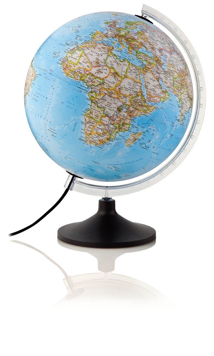 Globe lumineux "Carbon" de style classique - diamètre 30 cm, en français | National Geographic globe National Geographic 