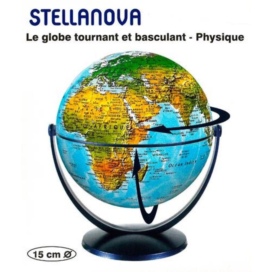 Globe tournant & basculant - Monde physique (15 cm) | Stellanova globe Stellanova 