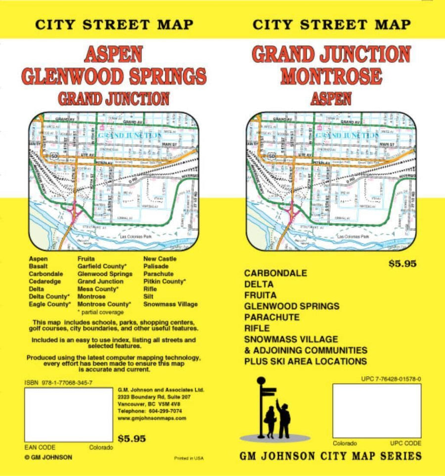 Grand Junction - Montrose and Aspen - Colorado | GM Johnson Road Map 