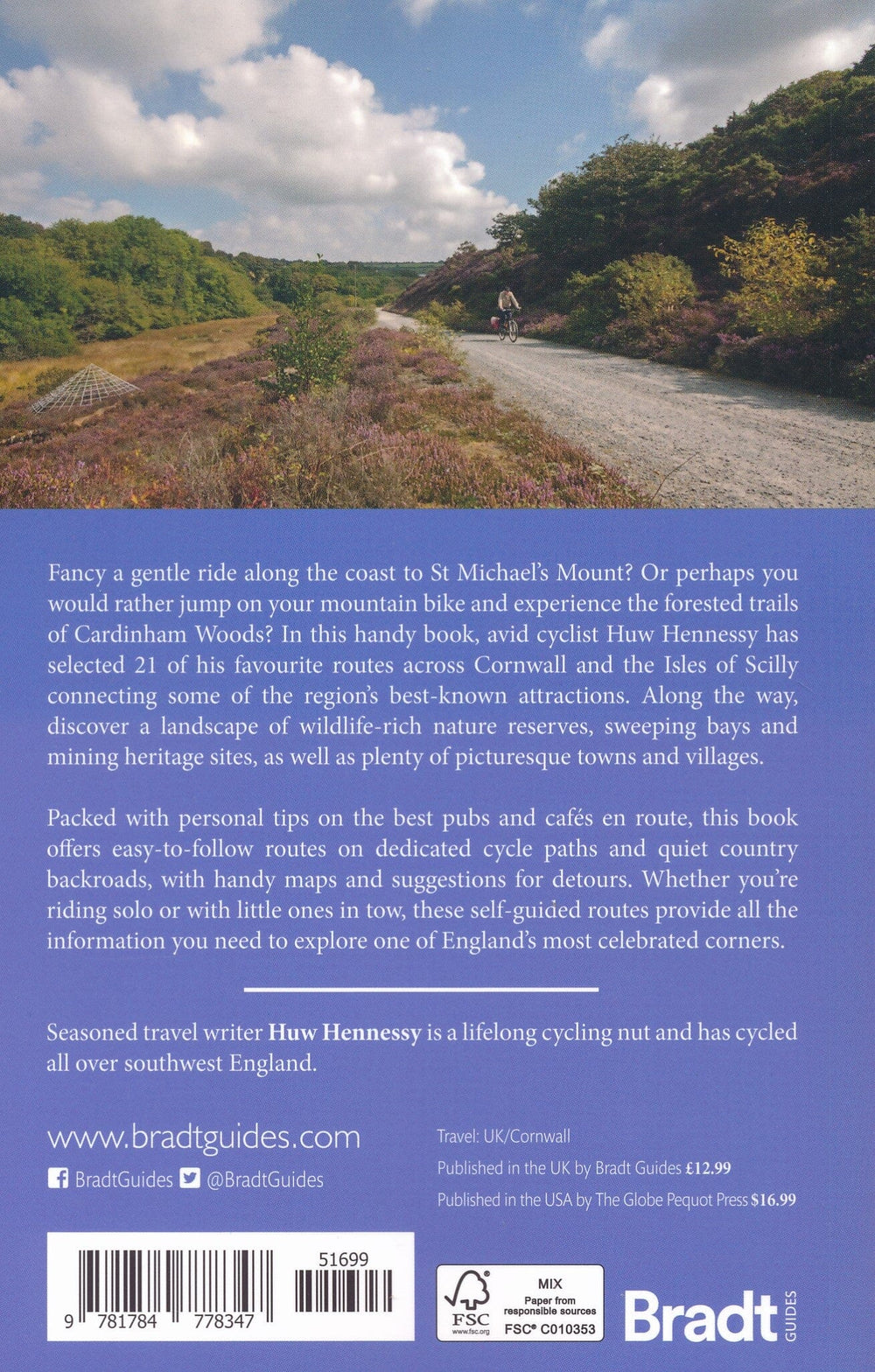 Guide cycliste (en anglais) - Cycling in Cornwall & the Isles of Scilly | Bradt guide de voyage Bradt 