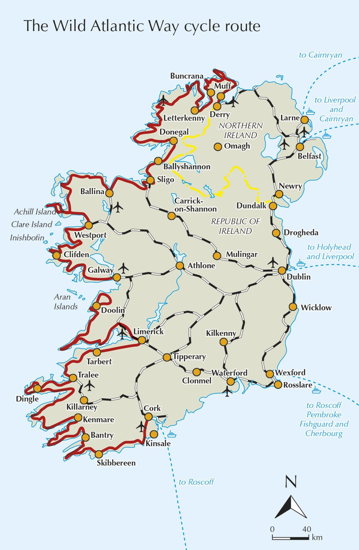 Guide cycliste (en anglais) - Wild Atlantic Way & Western Ireland : 6 cycle tours | Cicerone guide de randonnée Cicerone 