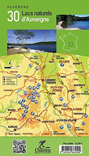 Guide de balades - 30 lacs naturels d'Auvergne à pied | Chamina guide petit format Chamina 