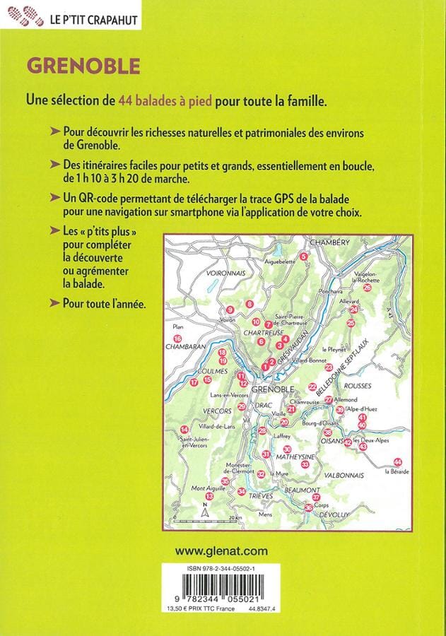 Guide de balades - Autour de Grenoble - 44 balades en famille | Glénat - P'tit Crapahut guide petit format Glénat 