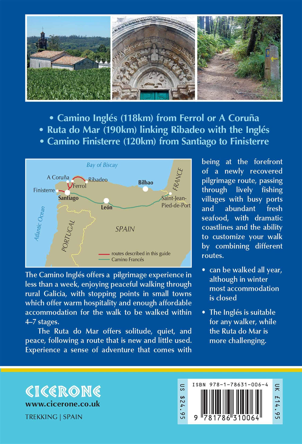 Guide de randonnées (en anglais) - Camino Inglés and Ruta do Mar | Cicerone guide de randonnée Cicerone 