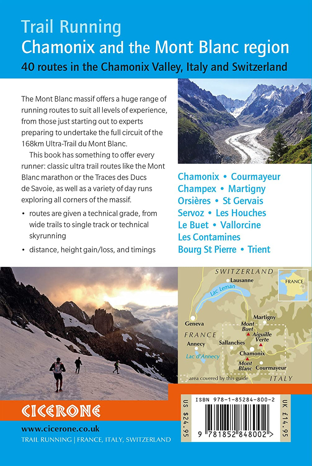 Guide de randonnées (en anglais) - Chamonix & the Mont Blanc region Trail Running | Cicerone guide de randonnée Cicerone 