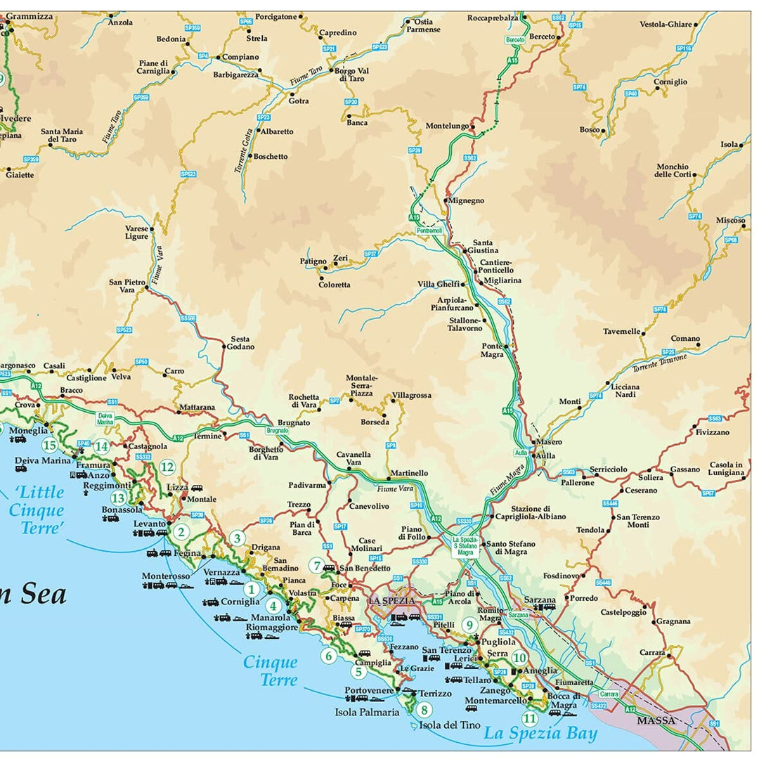 Guide de randonnées (en anglais) - Cinque Terre & the Riviera di Levante | Sunflower guide petit format Sunflower 
