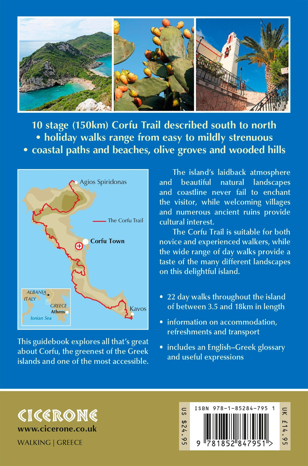 Guide de randonnées (en anglais) - Corfu walking & trekking - The Corfu Trail & 22 day-walks | Cicerone guide de randonnée Cicerone 