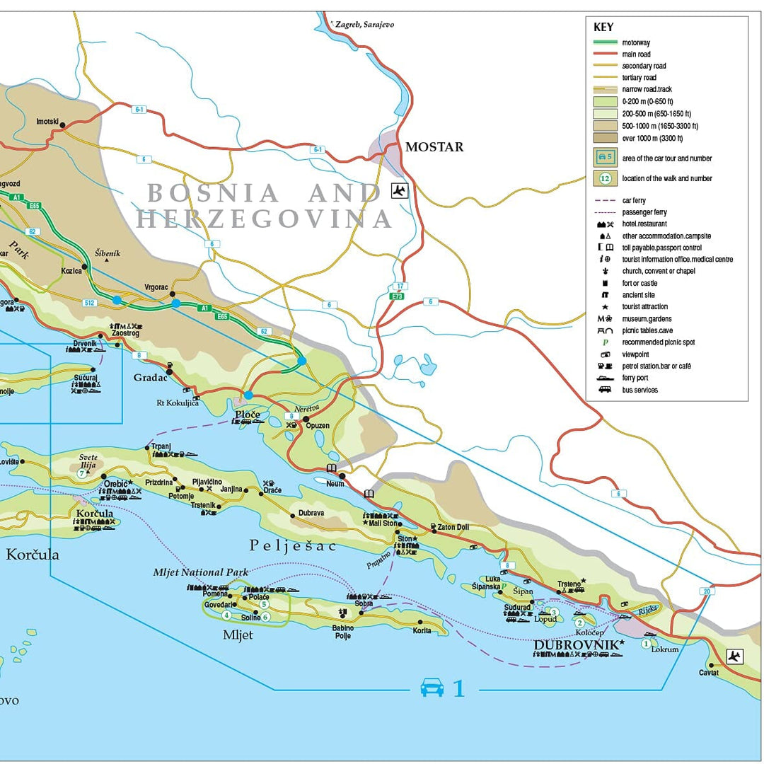 Guide de randonnées (en anglais) - Croatia - 9 car tours & 90 long and short walks with GPS | Sunflower guide de randonnée Sunflower 