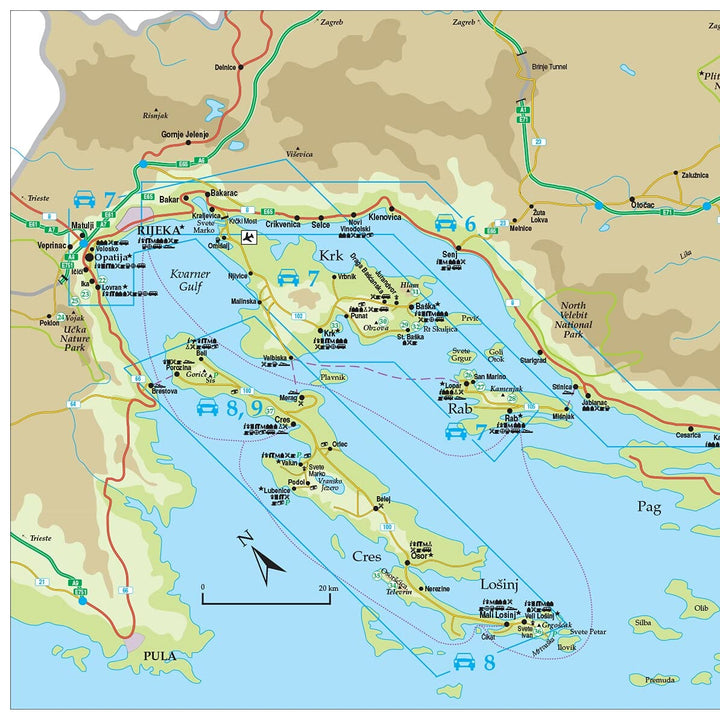 Guide de randonnées (en anglais) - Croatia - 9 car tours & 90 long and short walks with GPS | Sunflower guide de randonnée Sunflower 