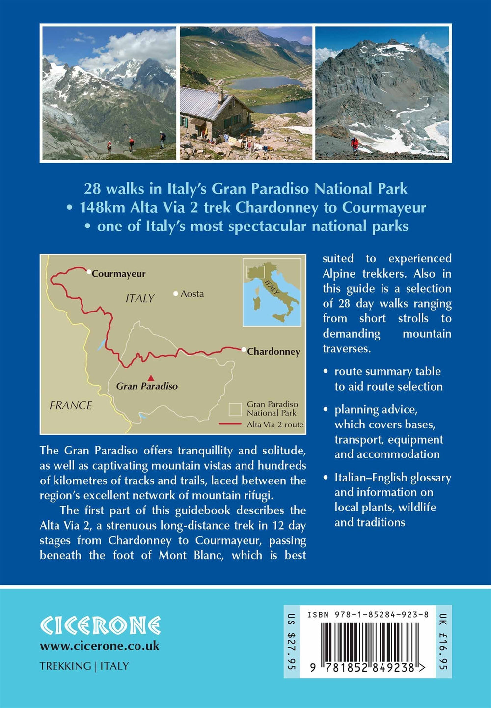 Guide de randonnées (en anglais) - Gran Paradiso : Alta Via 2 trek and 28 day walks | Cicerone guide de randonnée Cicerone 