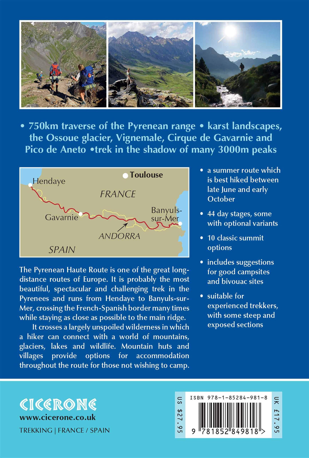 Guide de randonnées (en anglais) - Haute-route pyrénéenne | Cicerone guide de randonnée Cicerone 