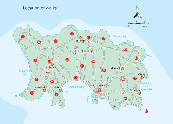 Guide de randonnées (en anglais) - Jersey, walking on 24 routes & the Jersey coastal walk | Cicerone guide de randonnée Cicerone 