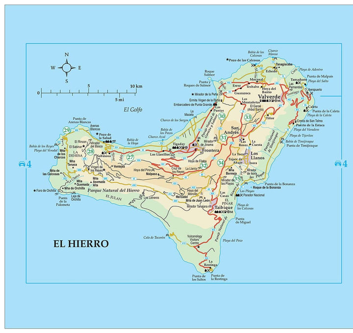 Guide de randonnées (en anglais) - La Palma & El Hierro - 4 car tours & 48 long and short walks | Sunflower guide de randonnée Sunflower 