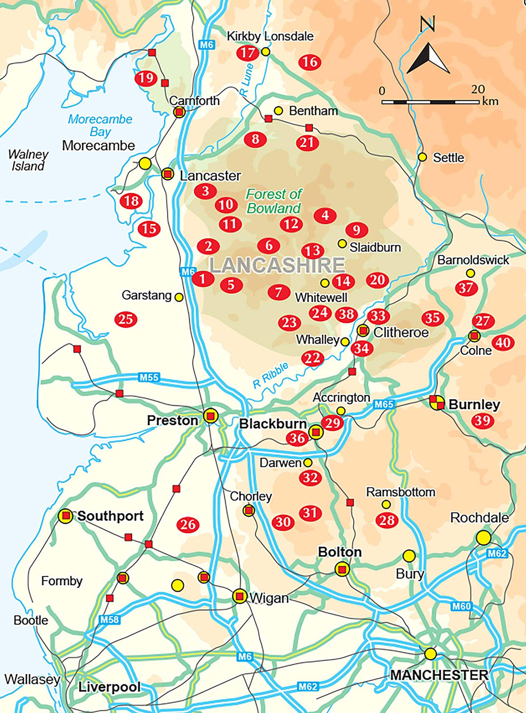 Guide de randonnées (en anglais) - Lancashire, 40 walks throughout the county including the Forest of Bowland and Ribble Valley | Cicerone guide de randonnée Cicerone 