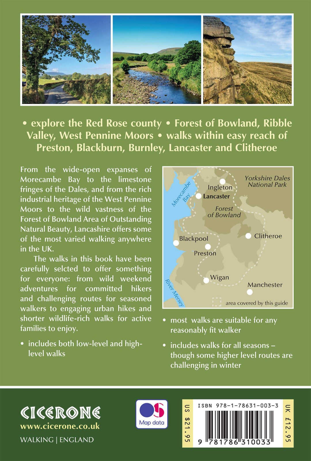 Guide de randonnées (en anglais) - Lancashire, 40 walks throughout the county including the Forest of Bowland and Ribble Valley | Cicerone guide de randonnée Cicerone 