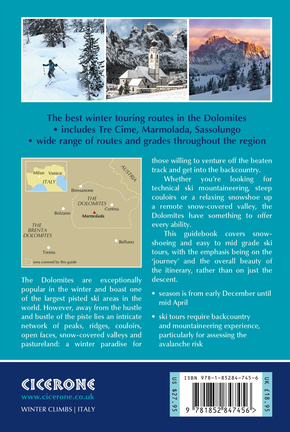 Guide de randonnées (en anglais) - Ski Touring & Snowshoeing in the Dolomites | Cicerone guide de randonnée Cicerone 