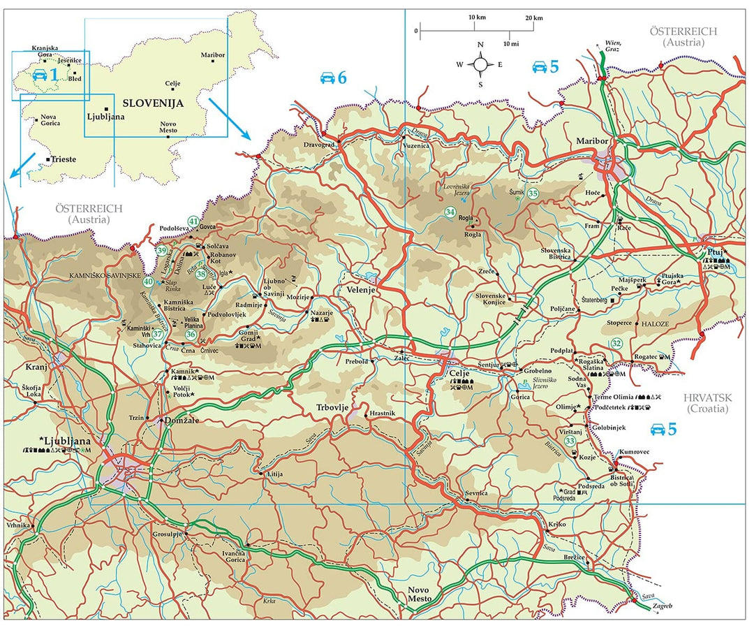 Guide de randonnées (en anglais) - Slovenia | Sunflower guide de randonnée Sunflower 