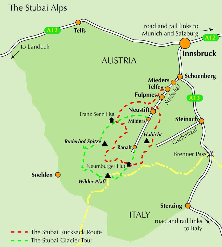 Guide de randonnées (en anglais) - Stubai Alps | Cicerone guide de randonnée Cicerone 