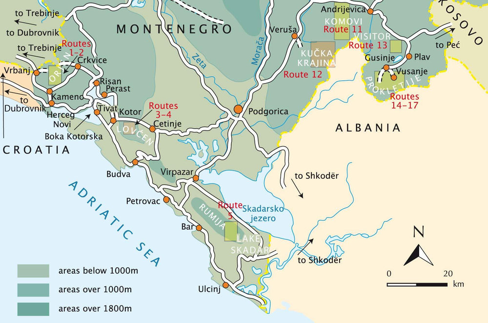 Guide de randonnées (en anglais) - The Mountains of Montenegro | Cicerone guide de randonnée Cicerone 