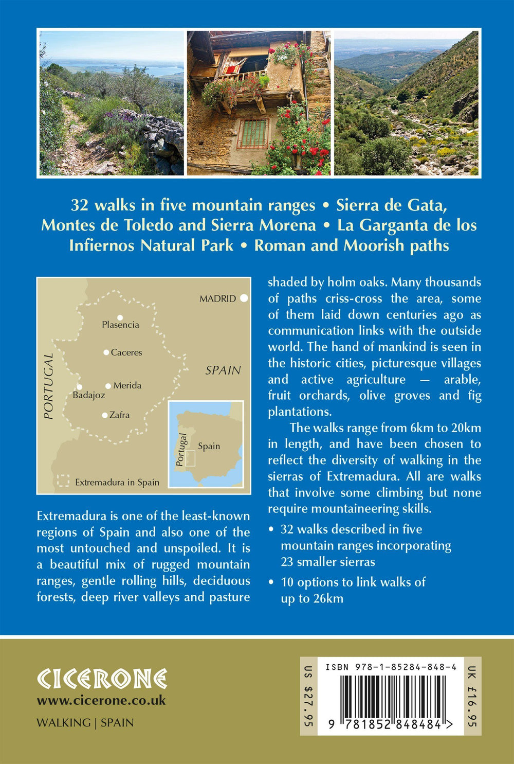 Guide de randonnées (en anglais) - The Sierras of Extremadura | Cicerone guide de randonnée Cicerone 