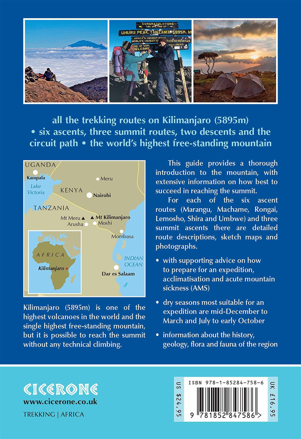 Guide de randonnées (en anglais) - Trekking Kilimanjaro : Ascent Preparations, Practicalities and Trekking Routes to the 'roof of Africa' | Cicerone guide de randonnée Cicerone 