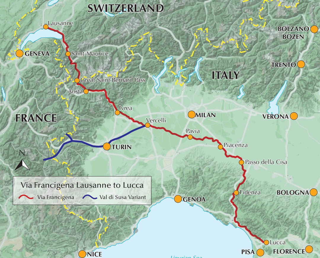 Guide de randonnées (en anglais) - Via Francigena : Lausanne to Lucca, Part 2 | Cicerone guide de randonnée Cicerone 
