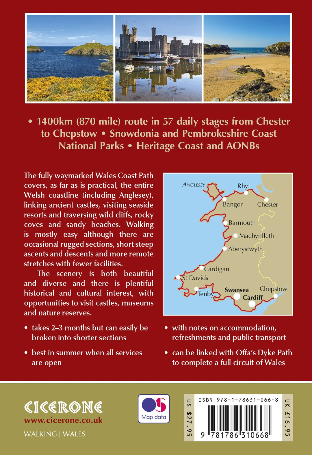 Guide de randonnées (en anglais) - Wales coast path | Cicerone guide de randonnée Cicerone 