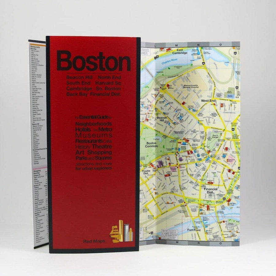 Boston city travel guide | Red Maps City Plan 
