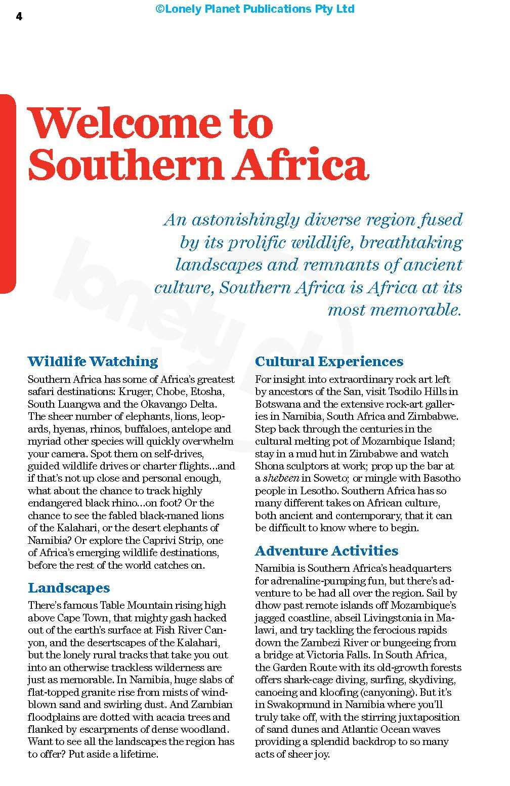 Guide de voyage (en anglais) - Africa Southern | Lonely Planet guide de voyage Lonely Planet 