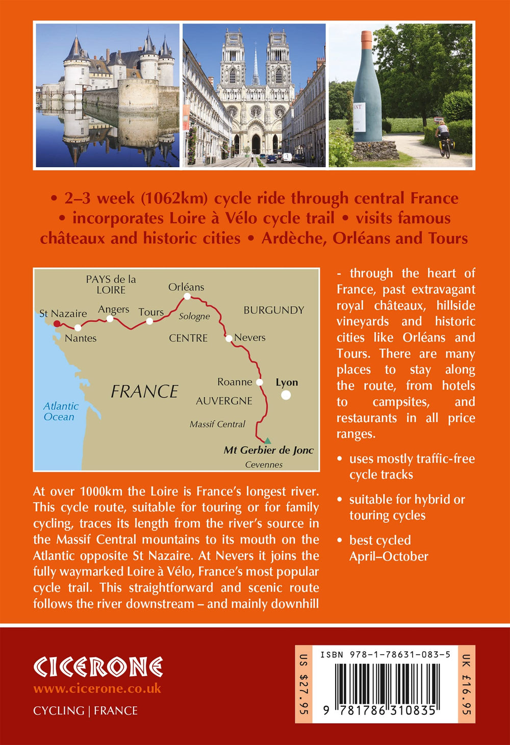 Guide vélo (en anglais) - Loire cycling route, from the source in Massif Central to the Atlantic coast | Cicerone guide de conversation Cicerone 