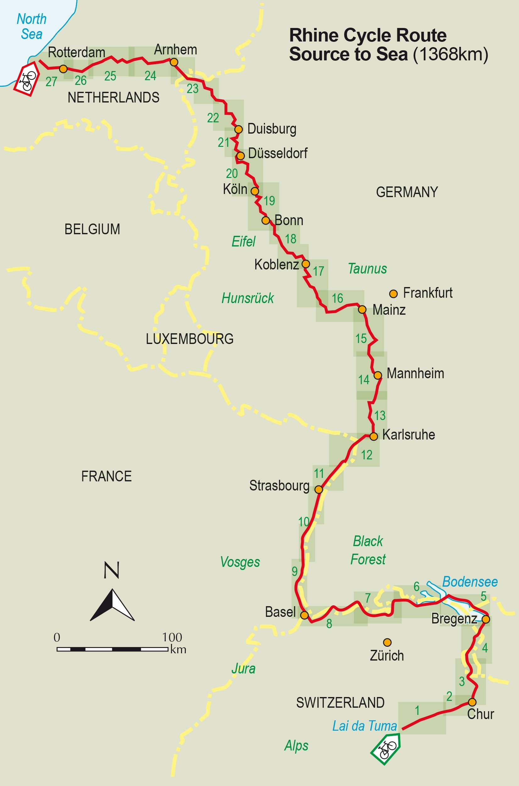 Cycling guide in English The Rhine Cycle Road Cicerone
