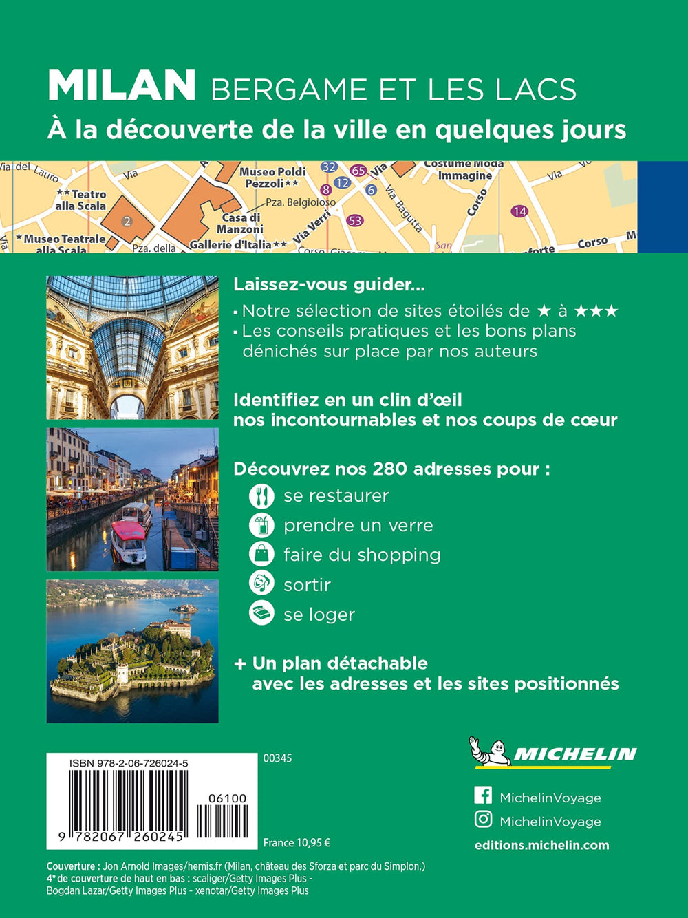 Guide Vert Week & GO - Milan, Bergame & les lacs - Édition 2023 | Michelin guide petit format Michelin 