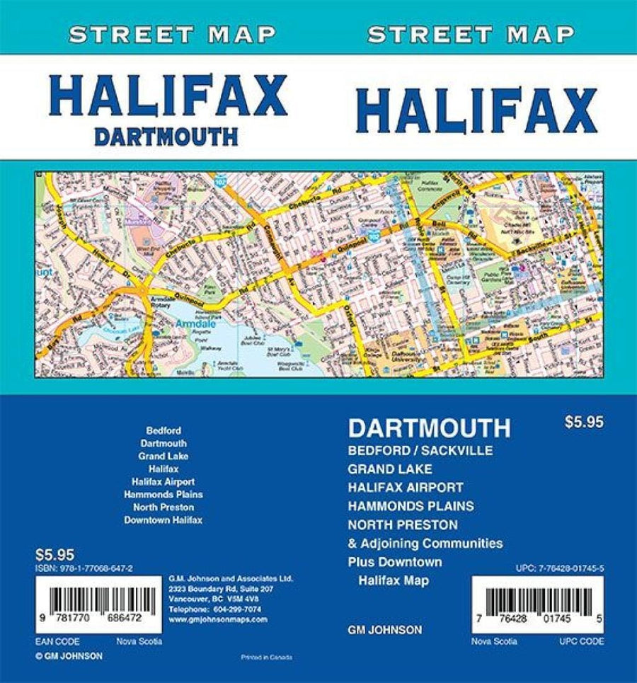 Halifax / Dartmouth - Nova Scotia Street Map | GM Johnson Road Map 