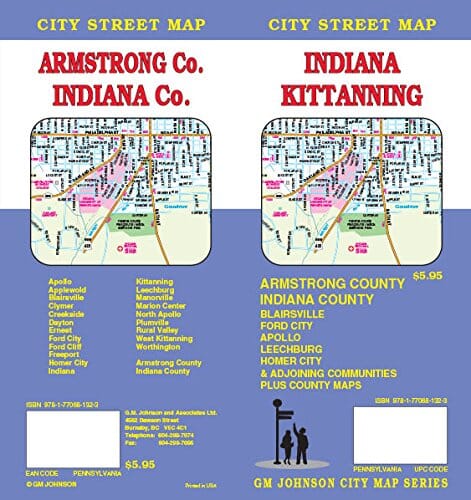 Indiana : Kittanning : plan de ville | GM Johnson carte pliée GM Johnson 