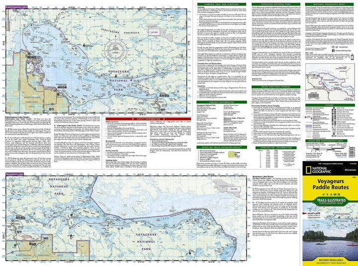 Itinéraires de pagaie - Voyageurs National Park (Minnesota) | National Geographic carte pliée National Geographic 
