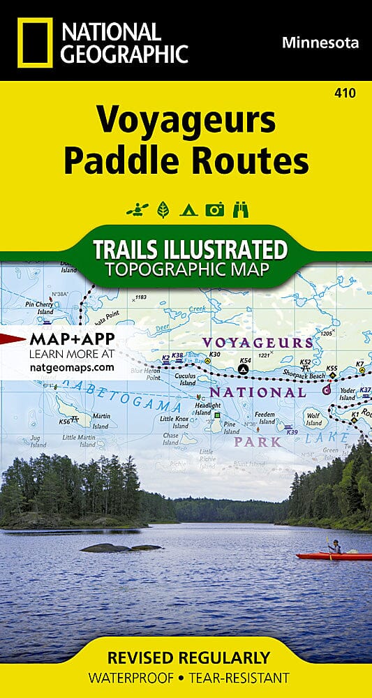 Voyageurs Paddle Routes | National Geographic carte pliée 