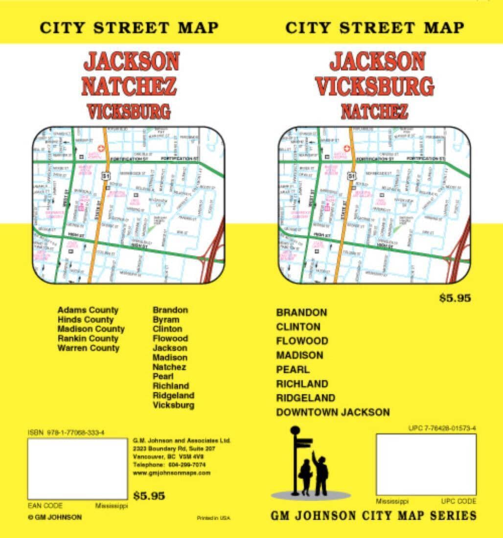 Jackson - Vicksburg and Natchez - Mississippi | GM Johnson Road Map 
