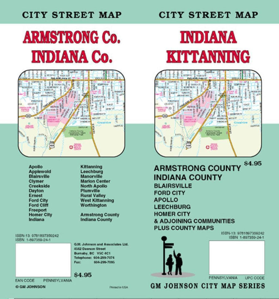 Kittanning - Armstrong - and Indiana County - PA | GM Johnson Road Map 